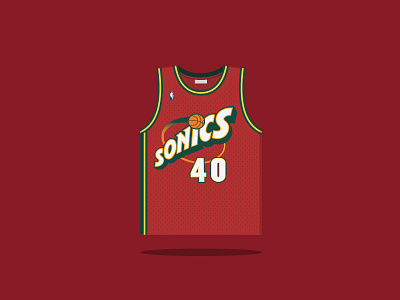 #40 Shawn Travis Kemp 1989 — 1997 basketball kemp seattle sonics