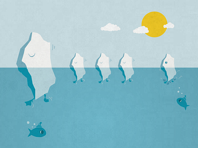 Mama design graphic iceberg illustration ocean sun