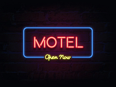 Neon Text glow illustrator motel neon text text effect