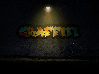 Graffiti Wall bicycle graffiti grunge light night shadow wall