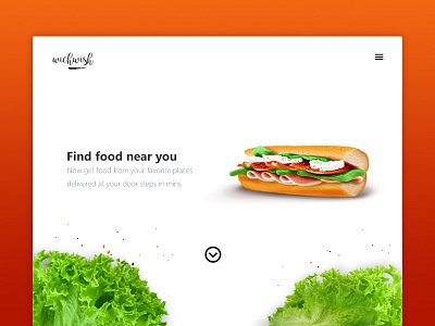 Homepage UI for Food burger food landing page sandwich ui practice