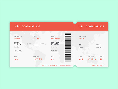 Daily UI Challenge 02 - Boarding Pass airlines airport boarding boarding pass dailyui destination pass qr tickets travel ui
