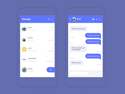 Daily UI Challenge 03 - Chat Screens by Shiva on Dribbble