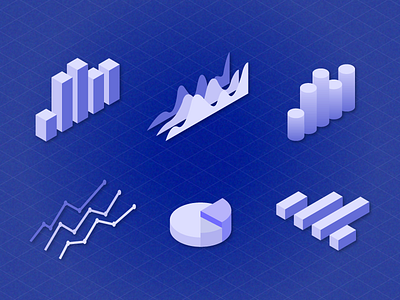 Daily UI Challenge 09 - Isometric Charts And Graphs bar chart chart daily ui graph histogram illustration infographic elements infographics isometric pie chart statistics stats ui ux