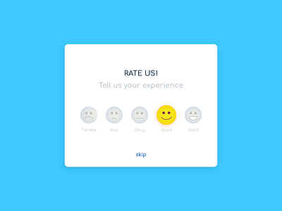 Daily UI Challenge 18 - Rate Us app dailyui emoji emoticon feedback illustration rate rating reactions ui ux vector web