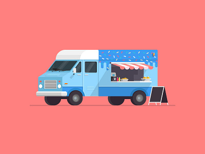Fun Food Truck colorful design food illustration illustrator truck vector