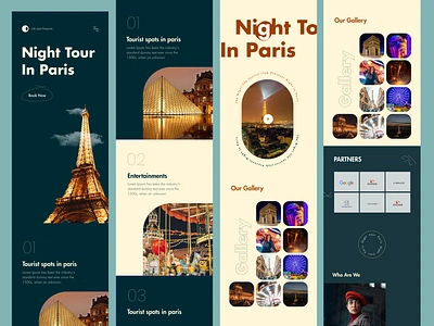 Night Tour In Paris - Home Page Design booking branding design designstudio dharsini hogoco hogocodesignstudio homepage homepagedesign mobileui mobileweb newdesign paris tour tourisum ui uidesign ux uxdesign webdesign