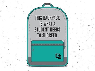 Backpacks to Succeed backpack illustration outreach poster