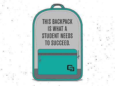 Backpacks to Succeed backpack illustration outreach poster