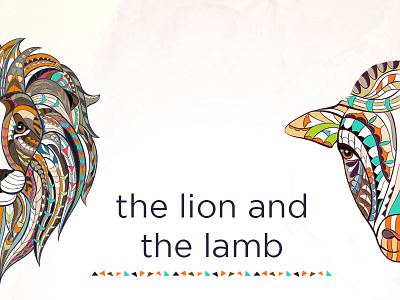 the lion and the lamb art colorful graphic design illustration mosaic students vector