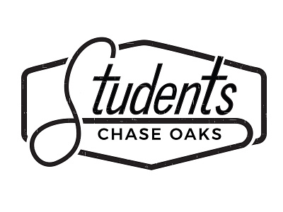 Student Logo Chase Oaks badge black brand church design geometric hipster logo logo design minimal simple students white