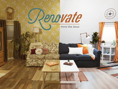Renovate couch fixer upper home improvement illustration interior logo design photoshop reno renovate renovation set design split
