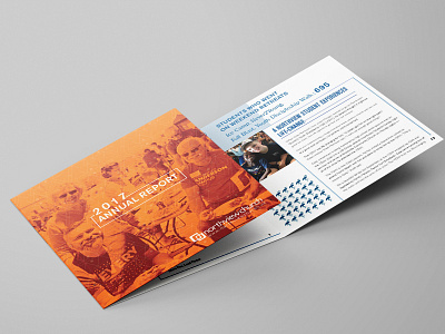 Northview Church Annual Report 2017 annual report book layout cover duotone geometric graphic orange page layout rollout fold year in review