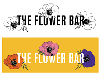 The Flower Bar flora floral flower flower illustration flowers graphic design illustration logo logo design minimal simple typography vector