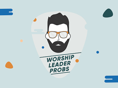Worship Leader Probs branding branding graphic design guitar pick hipster illustration logo design man musician simple vector worship worship pastor