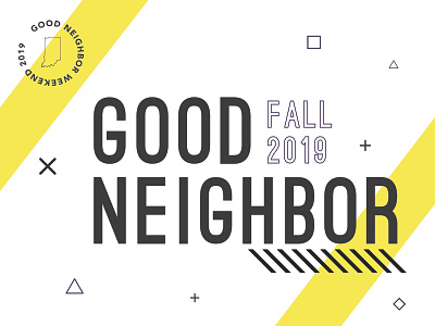 Good Neighbor 2019 slide black and white branding church clean deconstructed design design graphic design minimal neon shape elements simple slide vector