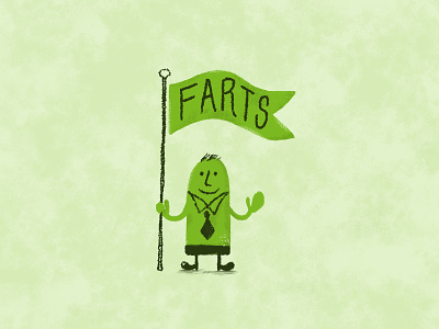 GO FARTS! adobe doodle draw drawing fart farts flag fresco green illustration person raster retro texture