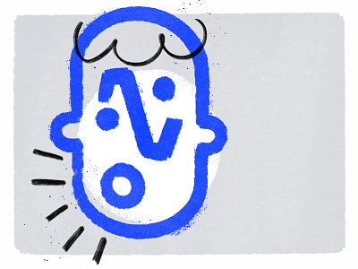 Oh No! blue character disbelief doodle face gray head human illustration no person shock surprise texture type typography worry