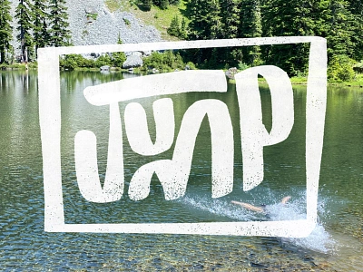 Alpine Lake Jump! alpine cold hike hiking jump lake mountain mountains seattle splash summer swim swimming trees type typography washington water