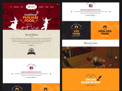 Indian Restaurant Website Homepage Design