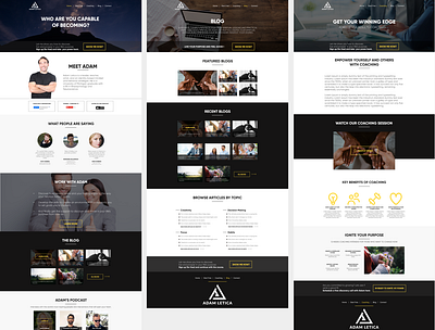 Motivational Speaker Website UI black clean coach design figma graphic design minimilistic mockup motivational speaker photoshop speaker ui ux white yellow