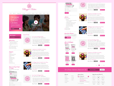 Blogging Website Design blog blogging content design figma girl girlish graphic design illustration mockup modern photoshop pink ui ux white