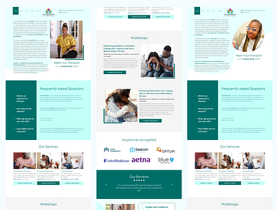 Single Page Web Design for a Therapist advisor branding consultation design doctor figma graphic design green heal illustration medical meeting mockup modern photoshop single page therapist therapy ui ux