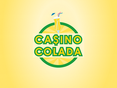 Logo Design For A Casino Bar bar branding casino chips design drink figma gambling graphic design illustration logo mockup photoshop ui ux yellow