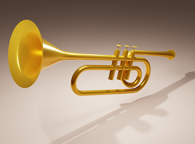 3D Trumpet Model 3d 3d model animation artist assets banner blender design graphic design illustration infographic motion graphics music musician render sound trumpet yellow