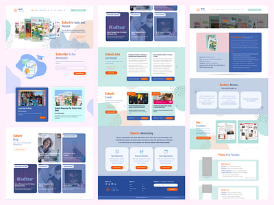 UI Design For A Magazine Agency Website blog blue books branding colorful design editor figma graphic design illustration light logo magazines mockup photoshop pink publisher ui writer