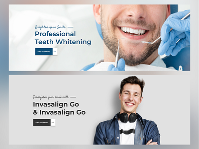 Banner Design For A Dental Website banner banner design blue dental dentist design figma graphic design health hero banner horizontal image infographic medical photoshop ui white