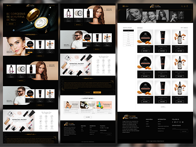 UI Design for a Cosmetic E-commerce Website black branding buy cosmetic design e commerce figma gallery illustration logo luxury makeup men online store photoshop products shop store ui women