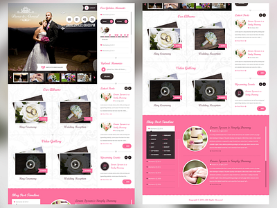 Ui Design for a Wedding Photography / Event Website blog dairy design event event management figma gallery graphic design illustration images mockup modern photoshop pink slider timeline ui upcoming ux wedding