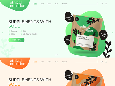 Ui Design for the Hero banner - Nutrition supplements Website