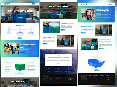 Ui Design for a Rental Bin provider Website bin blue box branding design figma graphic design homepage illustration landing page logo mobile mockup movers packing photoshop transport ui vector wordpress