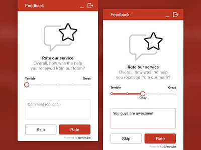 Feedback screen