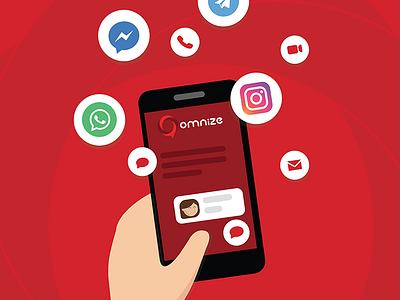 Banner 1x2 chat facebook instagram messenger mobile omnize red social telegram videocall voicecall whatsapp