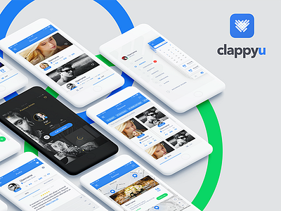 Clappyu App app artist blue clean concerts events green jobs mobile music show talent