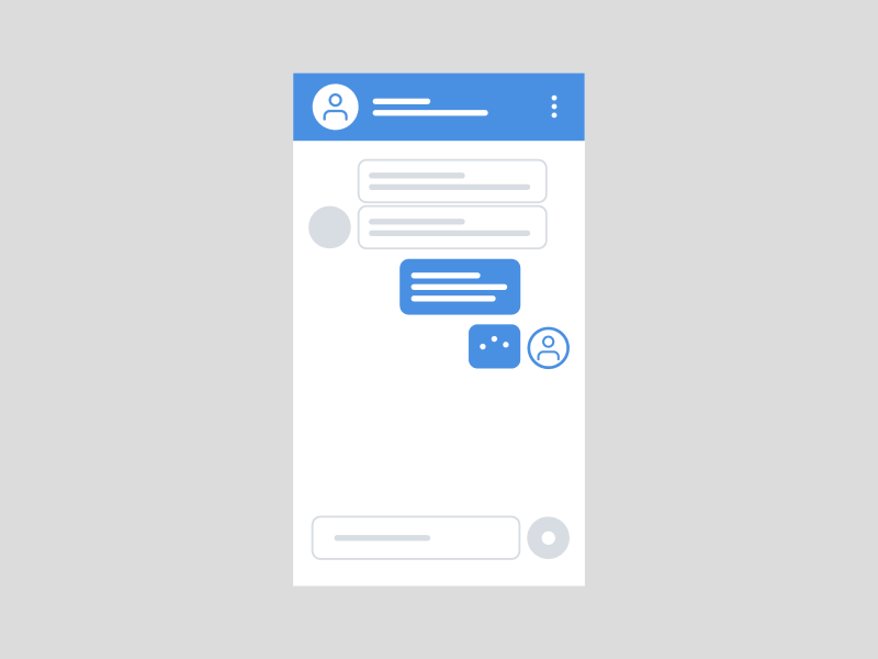 Chat Wireframe - Micro Interactions animation chat close interactions micro motion profile ux wireframe zoom