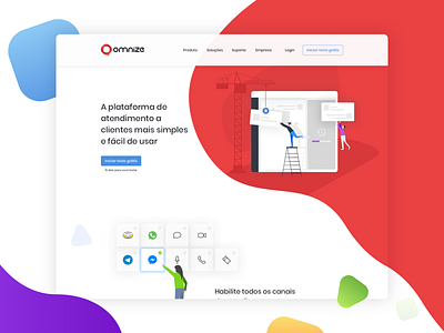 Omnize 2019 branding chat design homepage design illustration interface design mascot omnize website concept