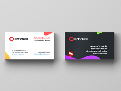 Omnize 2019 - Business Card branding business card design illustration logo mascot owl print stationary typography