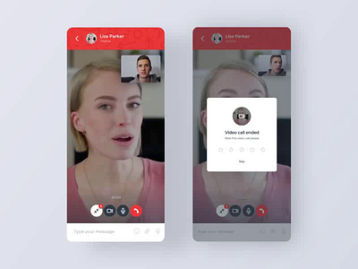 Video call on the website appear in chat chat app hangout incoming messenger mobile modal rating red skype ui design uxdesign video call widget