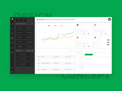 Design concept - Dashboard app app design chat dashboard design desktop green platform prototype ui uidesign ux uxdesign wireframe
