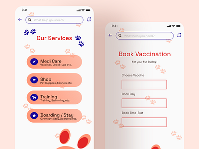 Pet Care App app design figma mobile app ui