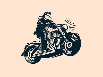 Motorcycle Rider Logo Stamp