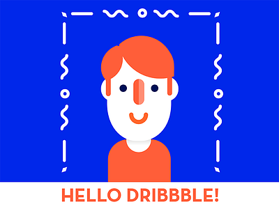 Hello Dribbble! blue debut dribbble first shot hello orange vector