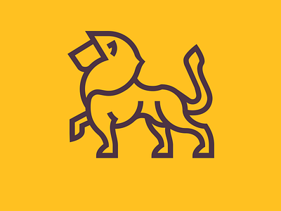 Lion Logo fernandez leandro line lion logo minimal montevideo uruguay yellow