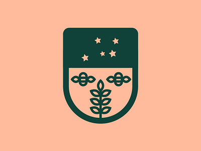 Escudo de Colonia badge bees brand branding colonia escudo flat illustration lineal logo minimal shield shield logo simple stars state