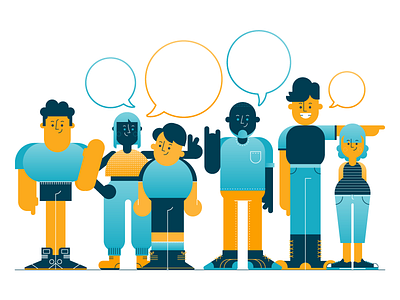 Wanna talk? character employees illustration interface minimalism people ui ux web