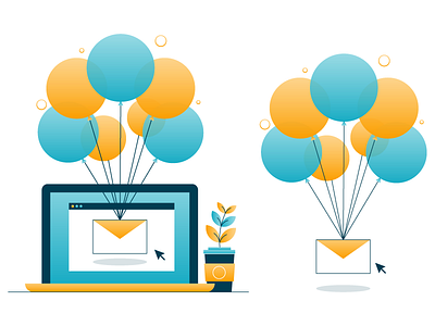 You've got a mail balloons email illustration inbox mail ui ux web